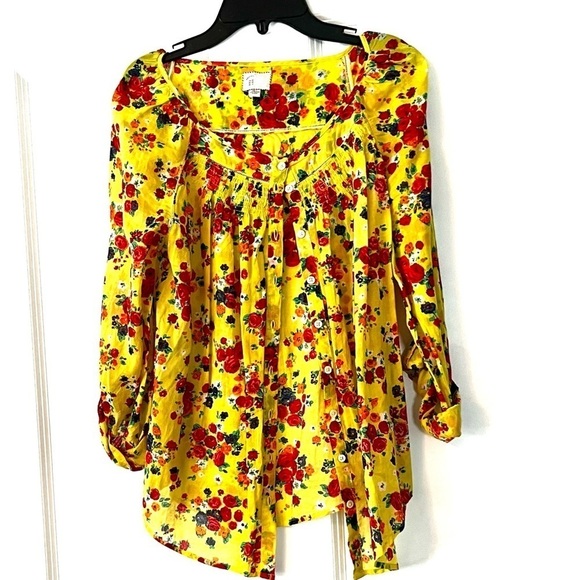 Postmark Anthropologie Floral Lemon Drop Top - Picture 4 of 10
